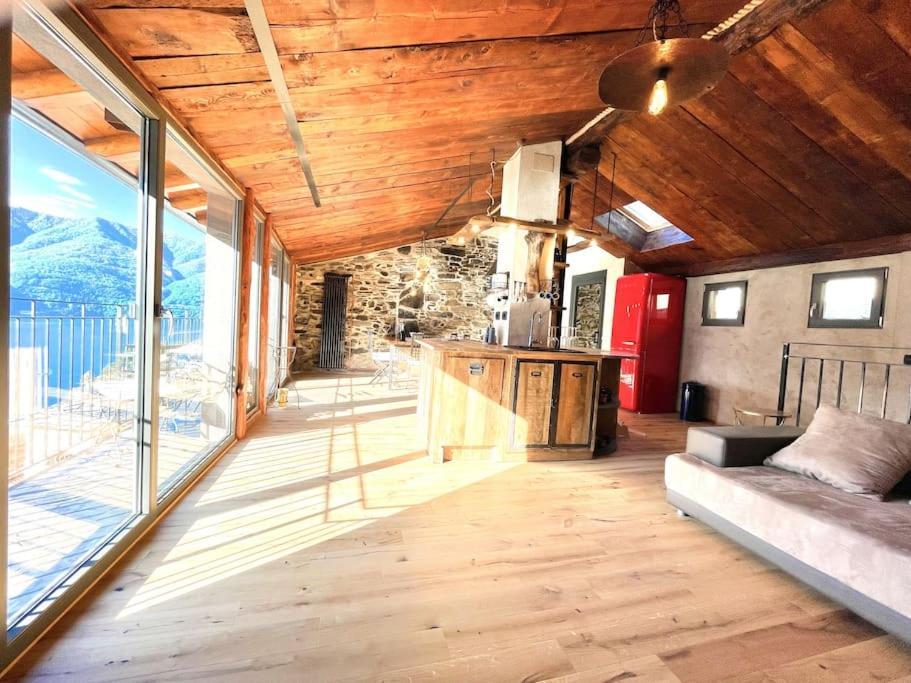 Romantic Home Stone With Amazing View Lake Of Como And Oleandra Laglio Ngoại thất bức ảnh