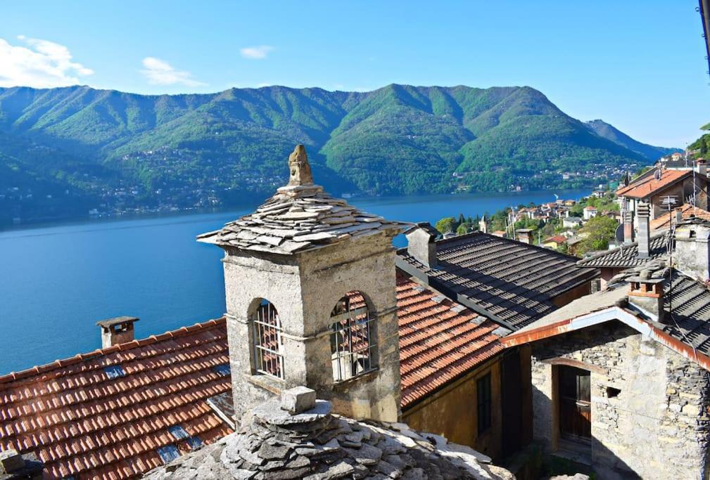 Romantic Home Stone With Amazing View Lake Of Como And Oleandra Laglio Ngoại thất bức ảnh